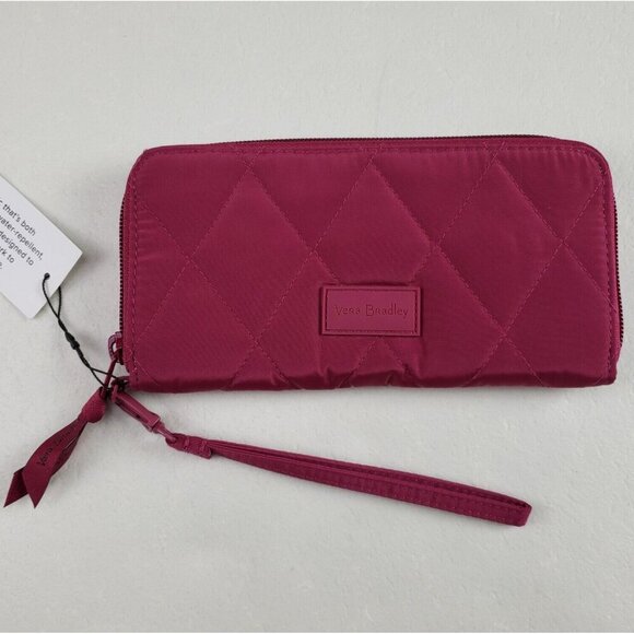 Vera Bradley Ultralight Accordian Wristlet Wallet Purse Red Card Holder RFID NEW - Picture 1 of 12